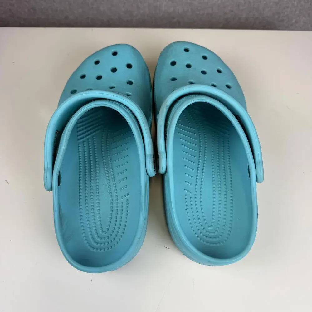 Turquoise Crocs Classic Clog Sandals Size M7 W9 Comfort Slip On Water Shoes